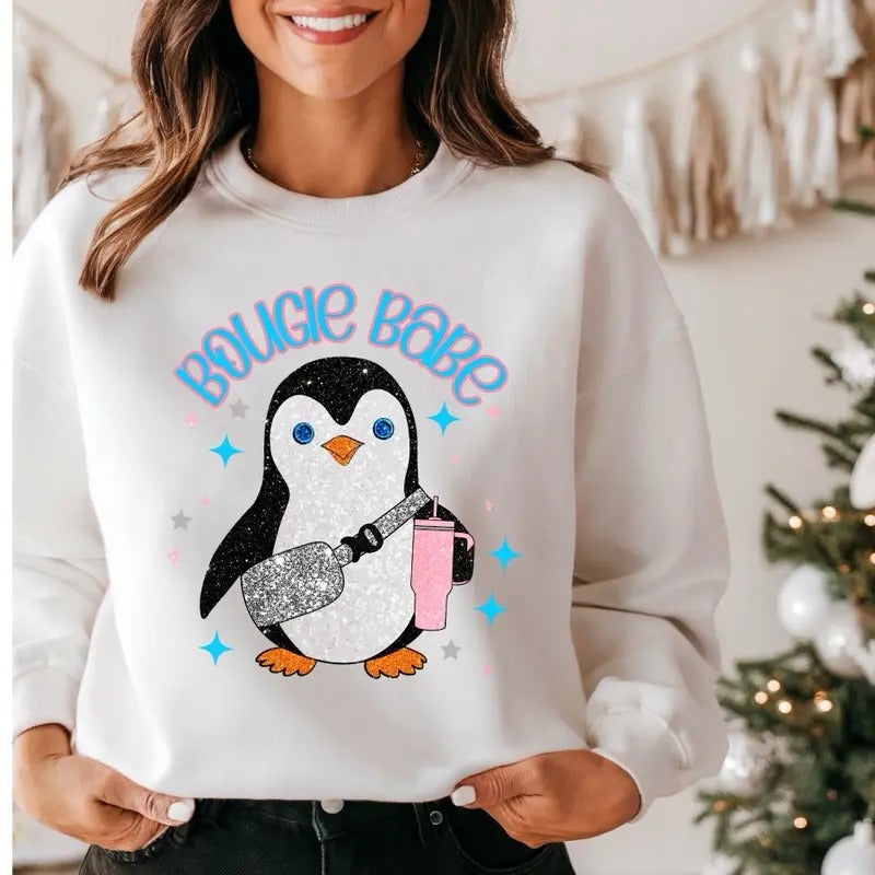 Bougie Babe Glitter Fleece Crewneck Sweatshirt