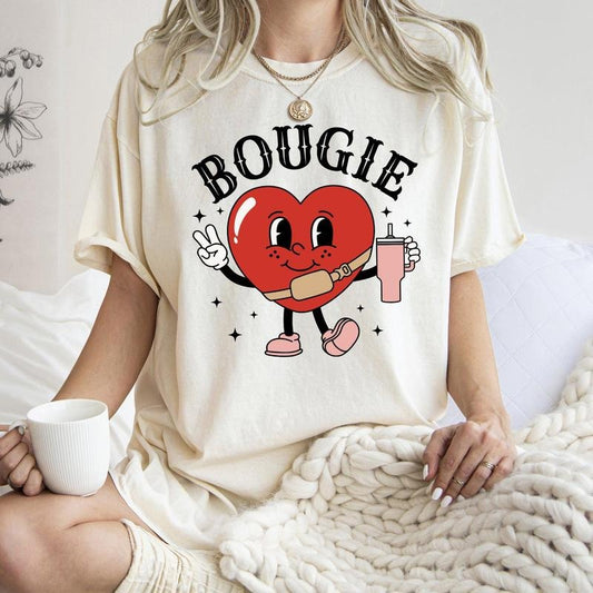 Bougie Heart, Boujee, Comfort Colors Tshirt, Valentine's Day, Valentine's Day Comfort Colors Tshirt, Women's Graphic Tee, Love, Heart, Cupid
