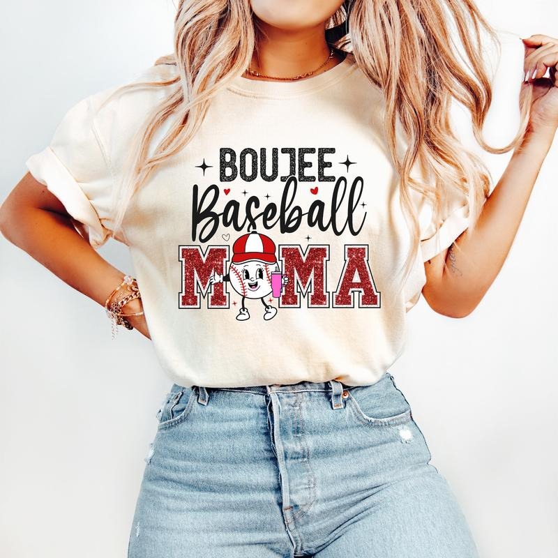 Boujee Baseball Mama T-Shirt, Baseball T-Shirt, Sports T-Shirt