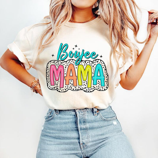 Boujee Mama T-Shirt, Dalmatian Dots T-Shirt, Bright Doodle, Trendy Mom T-Shirt, Mama Shirt DTF