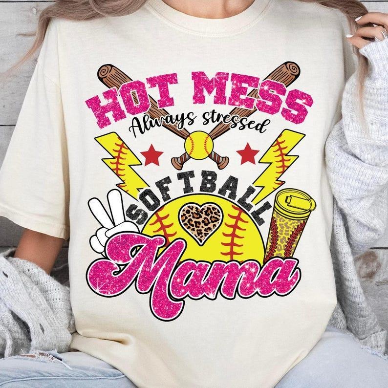 Boujee Softball Mama tshirt, Stylish Sports sweatshirt, Softball Mom T-Shirt, tshirt hot trend Hoodie | DripVista.com