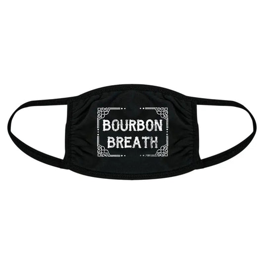 Bourbon Breath Face Mask Funny Drinking Whiskey Party Graphic Novelty Nose And Mouth Covering Funny Masks for Adults Liquor  Funny Drinking  Novelty Masks for Adults Black