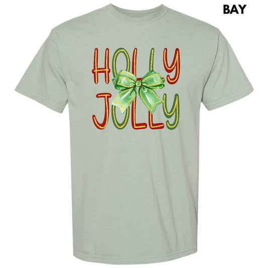 Bow Holly Jolly Comfort Colors T-Shirt 'NLB'