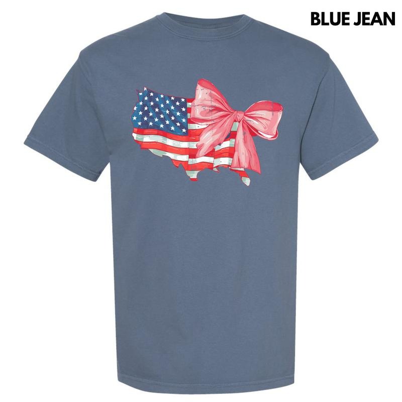 Bow USA Flag Comfort Colors T-Shirt 'NLB'