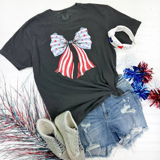 Bow-tiful Stars & Stripes Comfort Colors T-Shirt 'NLB'
