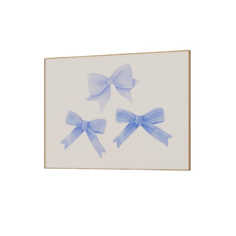 Bows Art Print, Blue Wall Art, Trendy Art Prints, Trendy Preppy Dorm Girly, Gifts For Her Women Wall Art, Poster Prints...