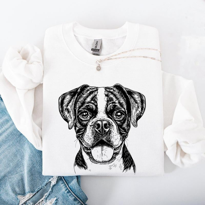 Boxer, Pet, Dog Breed Sweatshirt, Crew Neck, Women's, Crewneck T-Shirts, Hoodie | DripVista.com