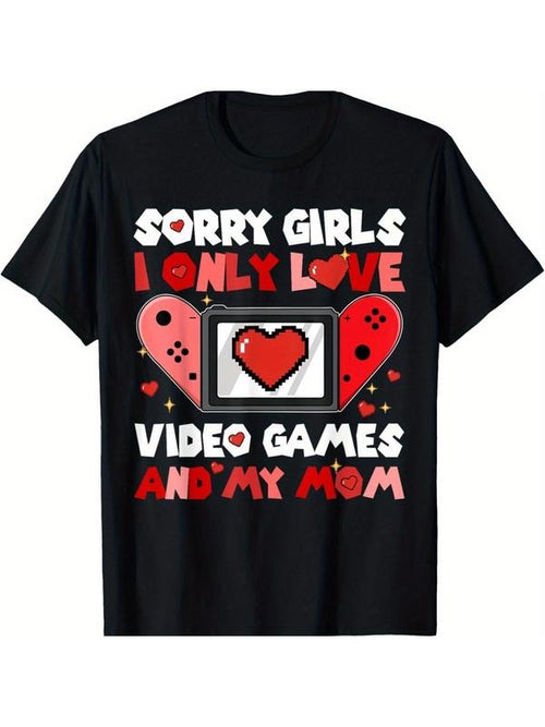 Boys' "Sorry Girls, Swoosh Only Love Video Games Gunpla brand My Mom" T-Shirt