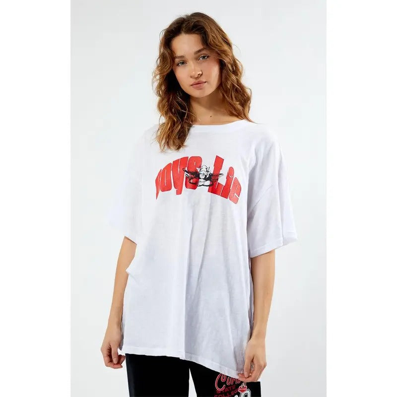 Boys Lie Women's Pregame Oversized T-Shirt Hoodie, Sweatshirt | DripVista.com