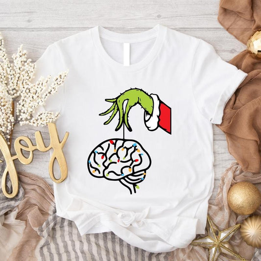 Brain Christmas Shirt, Neurologist Christmas Gift Tee, Neurology Nurse Matching Christmas Tee, Science Teacher Holiday T-shirt, Neuro Crew Christmas Outfit.