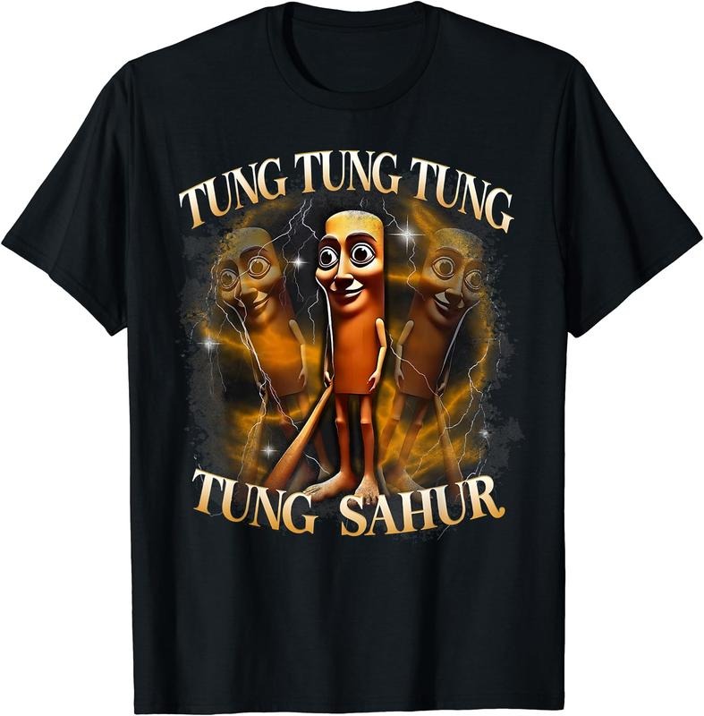 Brainrot Humor Gen Z Shirt - Tung Tung Tung Sahur Funny Meme T-Shirt | Unisex Cotton Tee Gift, Crewneck, Short Sleeve