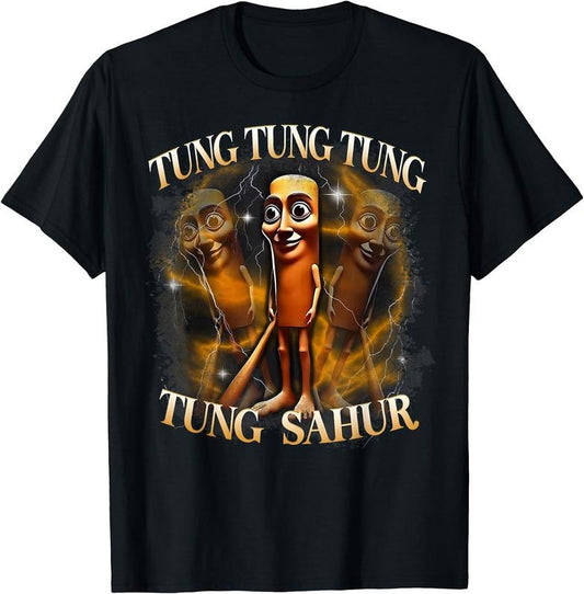 Brainrot Humor Gen Z Shirt - Tung Tung Tung Sahur Funny Meme T-Shirt | Unisex Cotton Tee Gift, Crewneck, Short Sleeve
