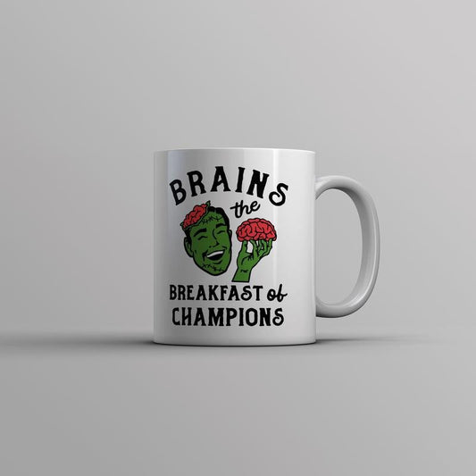 Brains The Breakfast Of Champions Mug Funny Halloween Undead Zombie Cup-11oz Funny Coffee Mugs Ceramic Printed Drinkware Cup