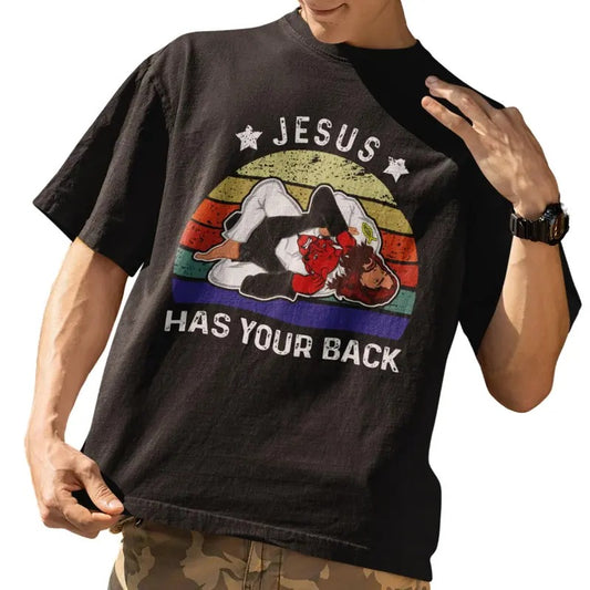 Brazilian Jiu Jitsu Shirt Jesus Shirt Jesus Has Your Back T-Shirt