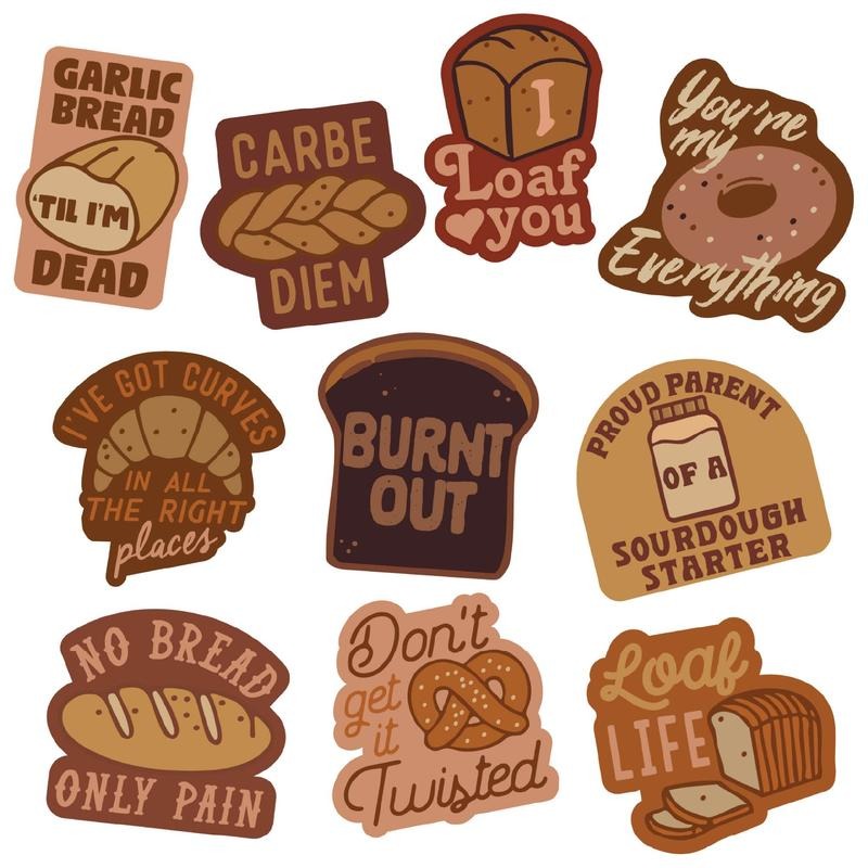 Bread Sticker Extra Large Stickers for Adults Funny Adhesives with Memes Sarcastic  Funny Food  Multi T-Shirts, Hoodie,...