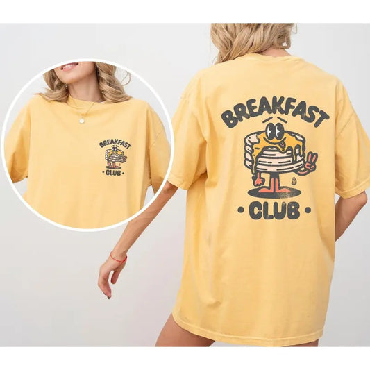 Breakfast Club, Front and Back, Pancakes, Vintage, Retro, Movie Shirt, Women's Comfort Color Tee, Tshirt