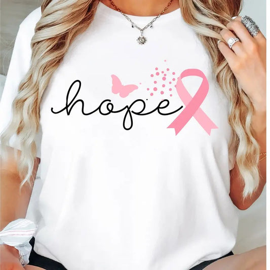 Breast Cancer Hope T-Shirt, Pink Ribbon Shirt, Breast Cancer Fighter Tee, Breast Cancer Support Tee, Cancer Warrior Shirt, Cancer Survivor Gift T-Shirt.