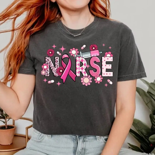 Breast Cancer Nurse Shirt, Cancer Nurse T-Shirt, Pink Nurse Shirt, Nurse Gift, Pink Ribbon Shirt, Nurse Shirt, Gift For Man And Women Top Womenswear