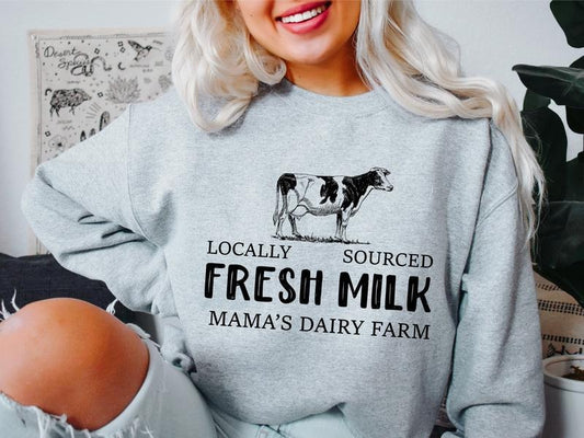 Breastfeeding Sweatshirt, Locally Sourced Fresh Milk Hoodie, Mama's Dairy Farm Sweater, Breast Feeding Hoodie, New Mom Gift Sweatshirt, Baby Shower Gift Hoodie, Breastfeeding Nursing Sweatshirt.