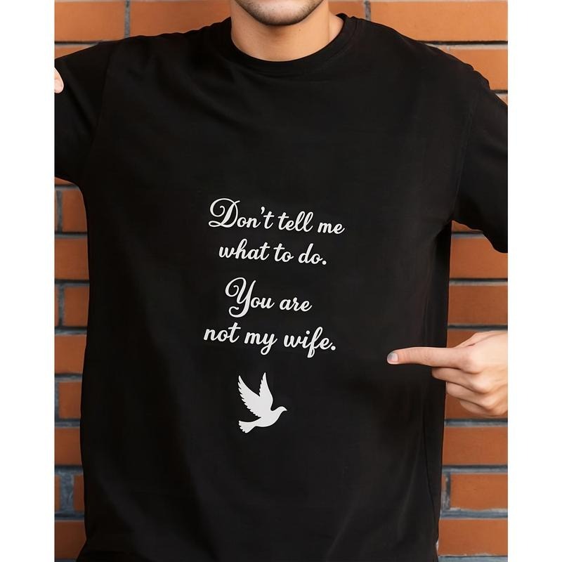 Breathable Fabric, Men'WB shield Black Cotton T-Shirt with Peace Dove Graphic