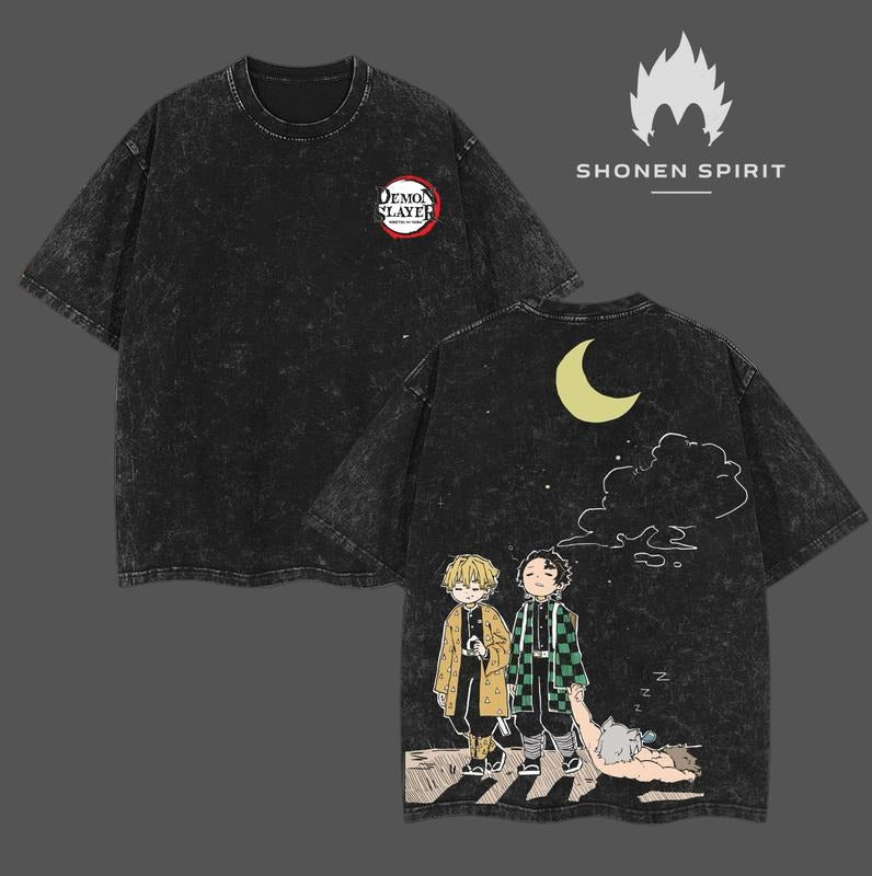 Breathing styles Breathing styles Core Team - Breathing styles Breathing styles Anime Double Printed Vintage Washed Tee...