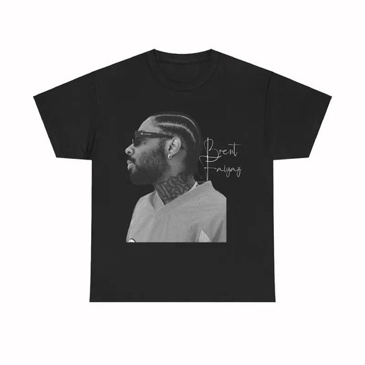 Brent Music Faiyaz T-shirt, Gift for Fan, Unisex Cotton Tee Basketball Sreetwear 90s Styled Menswear Top