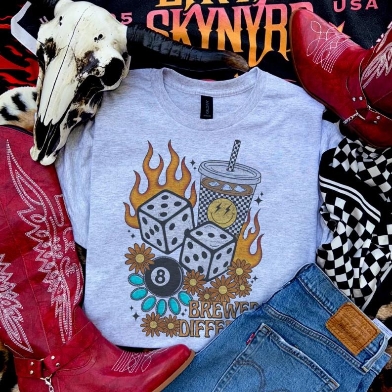 Brewed Different Edgy Coffee shirt, vintage crewneck sweatshirts, western outfit women, cowgirl outfits, western clothing...