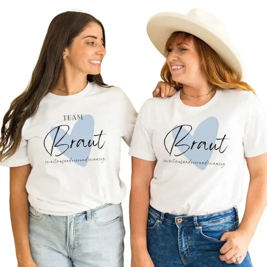 Bride T-Shirt, Beige JGA Heart Shirt, Bachelor Party, Funny Lettering Gift for Bride, Team Bride Shirt, I say YES Streetwear Tshirt Casual Comfort Cotton Fabric