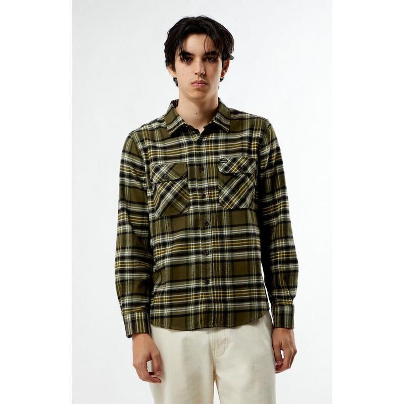 Brixton Men's Bowery Flannel Shirt Hoodie, Sweatshirt | DripVista.com