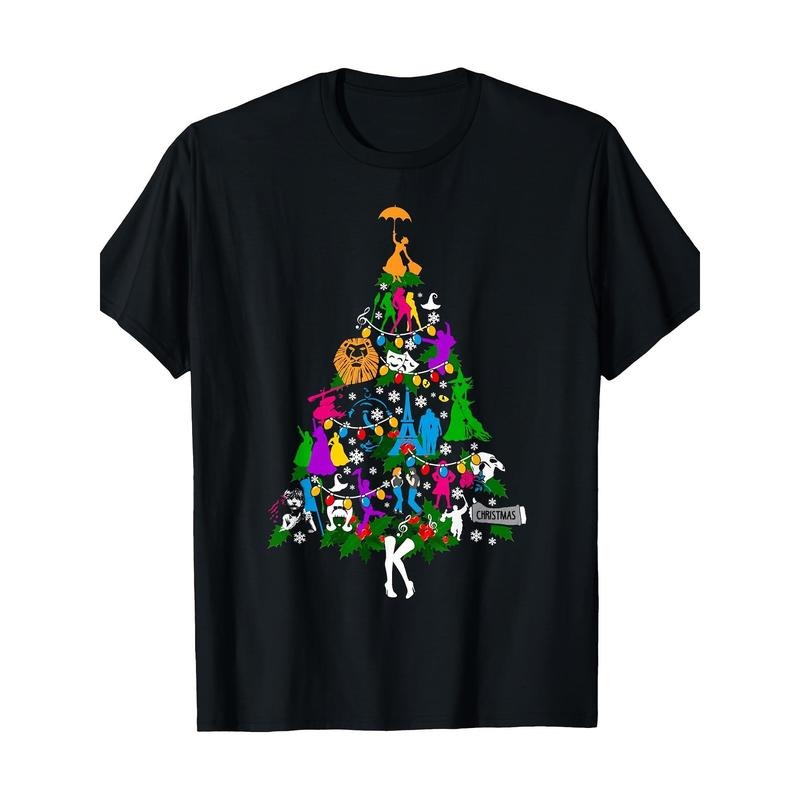Broadway Musical Theater Christmas Tree T-Shirt-220g 100% Cotton made in usa Hoodie, Sweatshirt | DripVista.com