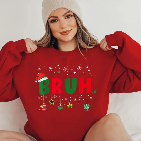 Bruh Sweatshirt, Santa Bruh T Shirt, Santa Hat Shirt, Dude Shirt, Christmas Sweatshirt, Family Matching Shirt, Funny Xmas Shirt, Christmas Crew Shirt