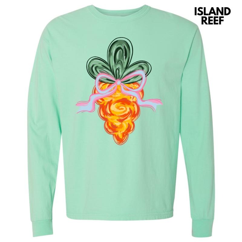 Brushstroke Carrot Long Sleeve Comfort Colors T-Shirt 'NLB' Hoodie, Sweatshirt | DripVista.com