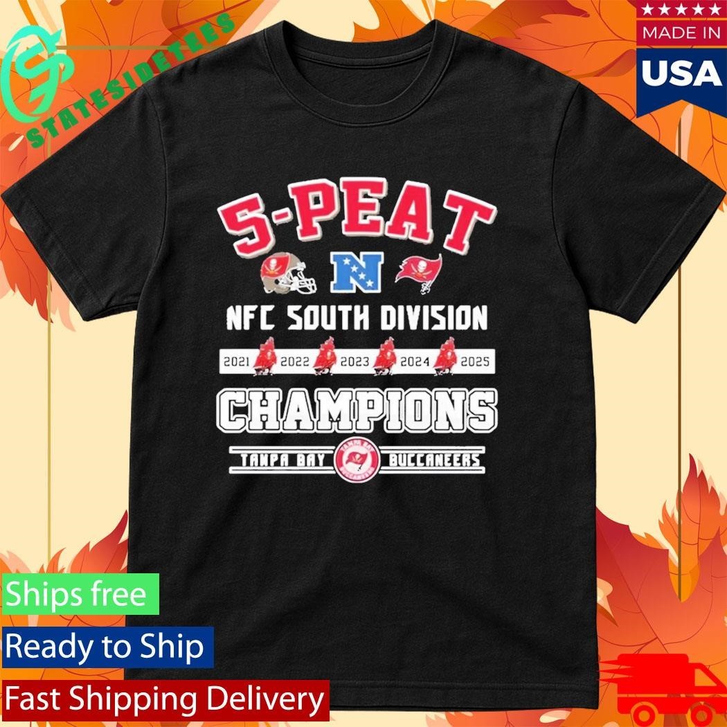 Buccaneers 5 Peat NFC South Champions 2025 Shirt