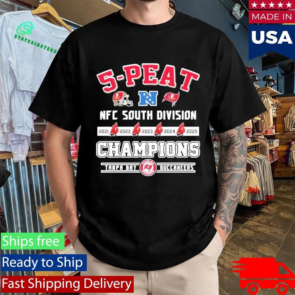 Buccaneers 5 Peat NFC South Champions 2025 Shirt