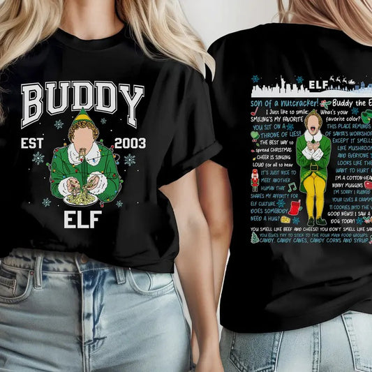 Buddy The Elf Vintage Quotes Christmas Light T-Shirt, Buddy The Elf Est 2001 Shirt, Elf Movie Quotes, Christmas Shirts, Holiday Shirt