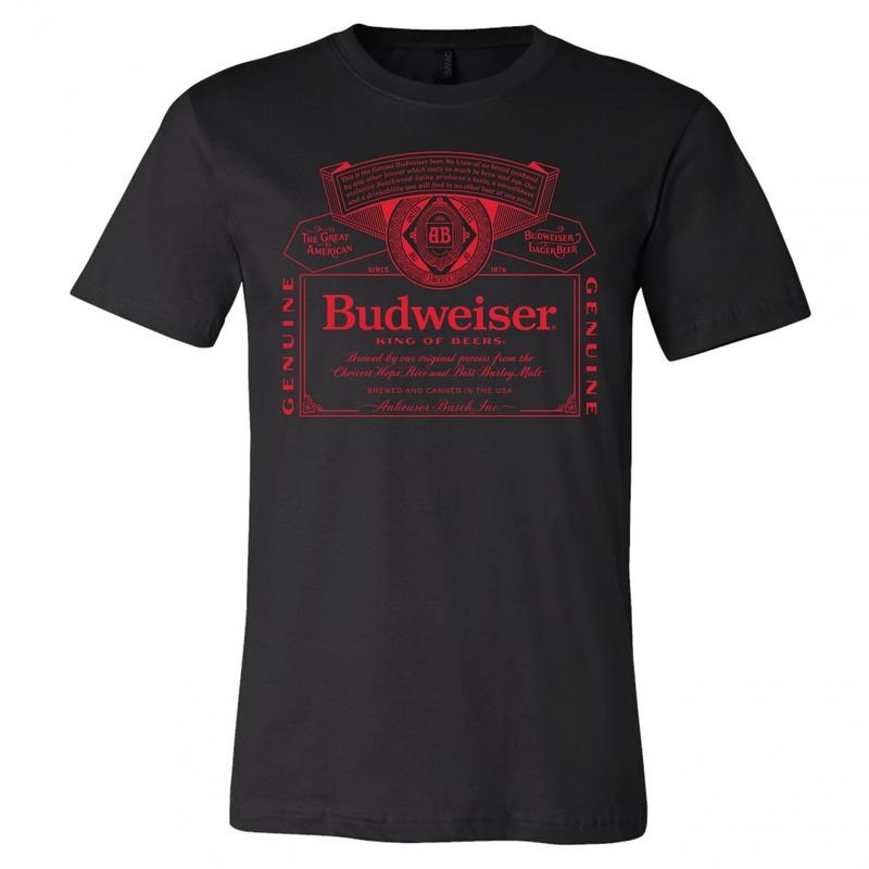 Budweiser King of Beers Red Label Black T-Shirt