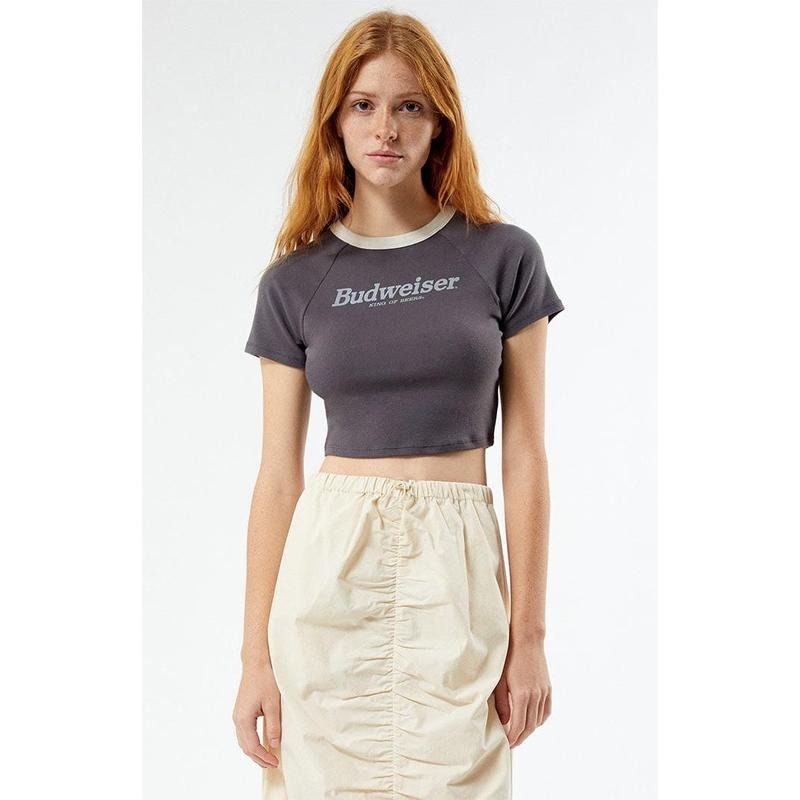 Budweiser Women's By PacSun King Of Beers Cropped T-Shirt Hoodie, Sweatshirt | DripVista.com