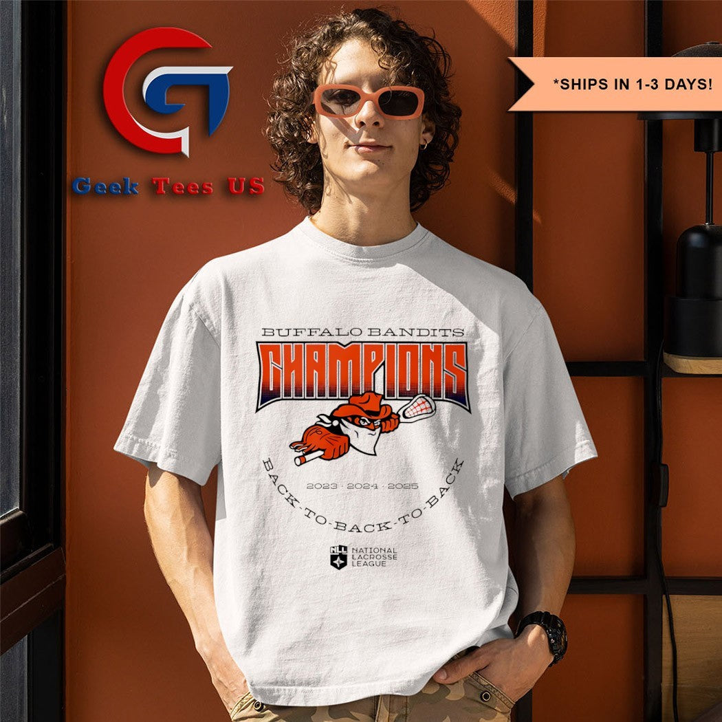 Buffalo Bandits back to back to back NLL Champions 2025 shirt