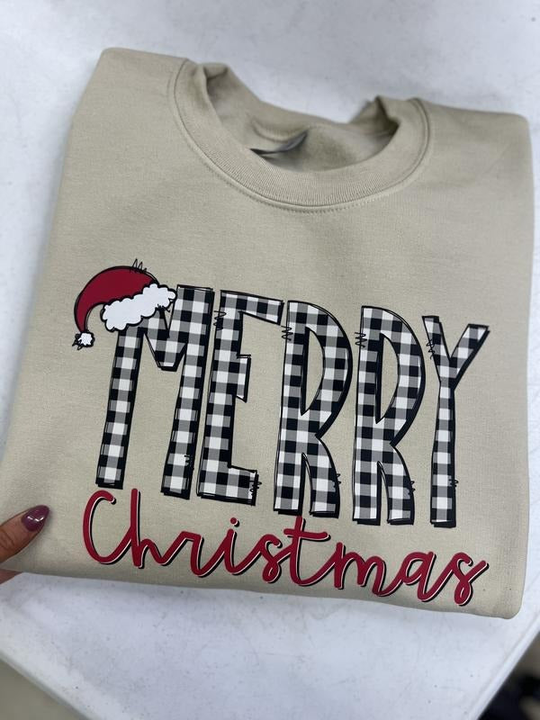 Buffalo Plaid Merry Christmas Sweatshirt T-Shirts, Hoodie | DripVista.com