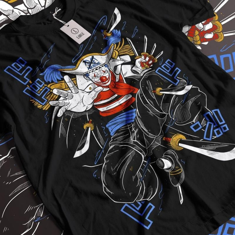 Buggy One Piece , One Piece Pirates Anime Manga Unisex Tshirt ALL SIZES