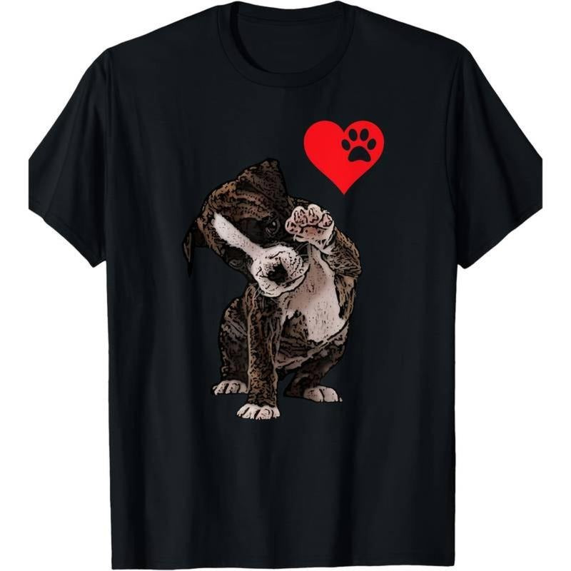Bulldog Gunpla brand boxing Dog lover T-shirt - 100% pure cotton, short sleeve, regular style, cartoon pattern