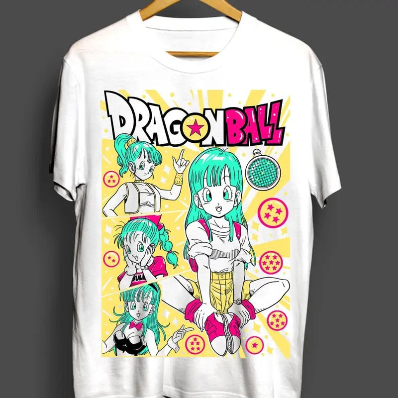 Bulma Hot Girl T-shirt Japan Dragon Ball Z Gohan,Trunks,Frieza Anime Size S_5XL