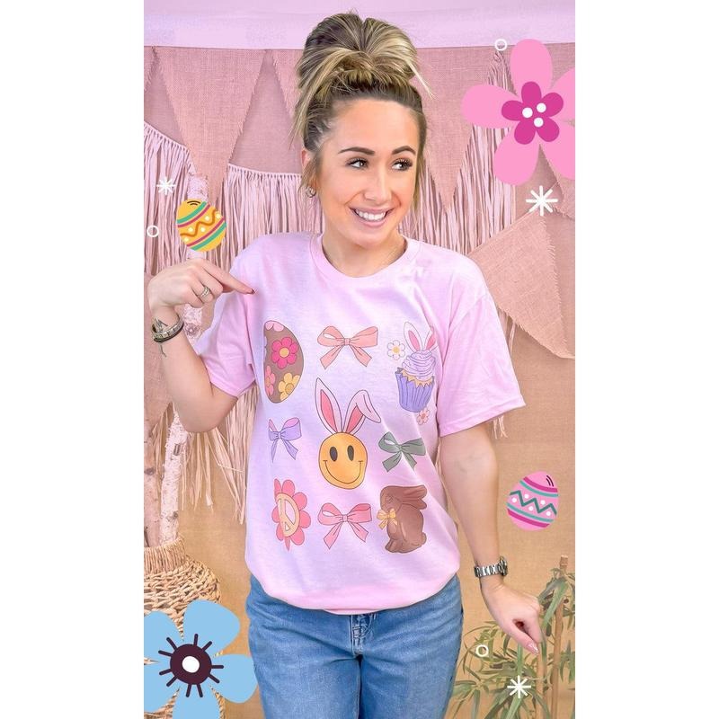 Bunnies and Bows Easter Graphic T-Shirt Hoodie, Sweatshirt | DripVista.com
