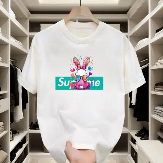 Bunny Graphic Trend! Soft & Lightweight, Short - sleeve T - shirt, Playful Prints, Great for Spring Outings and Casual Get - togethers