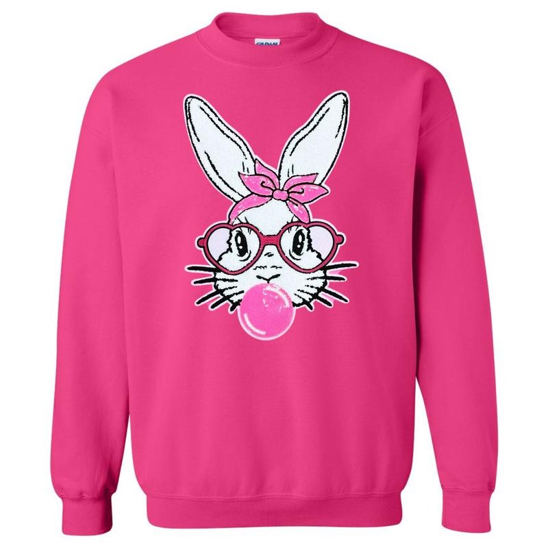 Bunny With Glasses Patch Sweatshirt