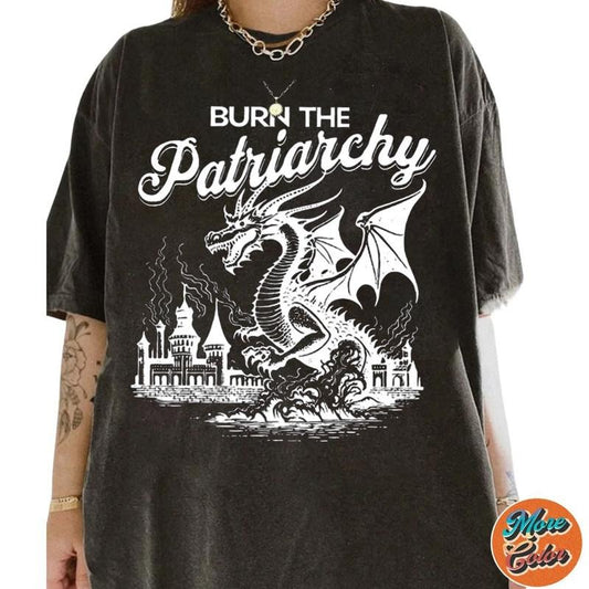 Burn The Patriarchy Feminist Shirts, Cotton Unisex T-shirt, Crew Neck, Size S- 3XL, Menswear Top, Womenswear Top Underwear Streetwear