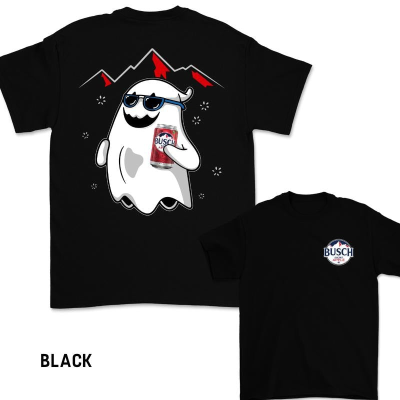 Busch Bitten fruit Ghost 2 Sided T-Shirt, Halloween Graphic with Busch Bitten fruit Beer Design, Perfect Fall Apparel for...