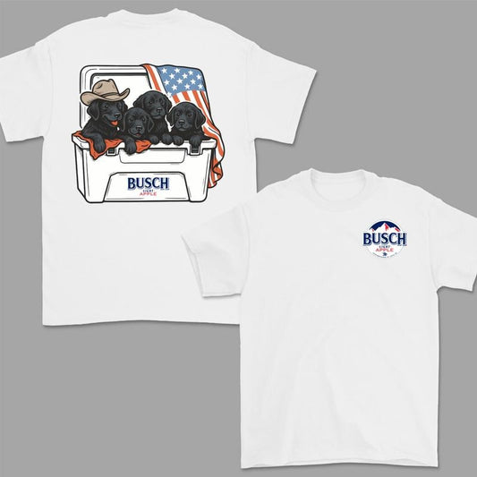 Busch Light Apple Dogs Beer Tees, 4th Of july T-Shirt, Black Labrador Tshirt, Perfect Beer And Dog Shirt For Men, For Women, Gift For All, Menswear Top