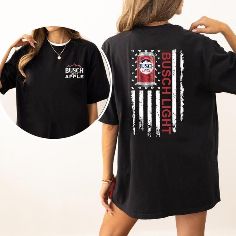 Busch Light Bitten fruit Logo 2 Sides T-Shirt