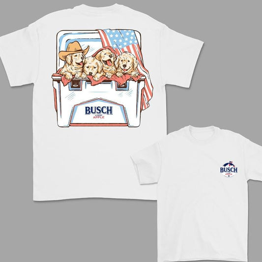 Busch Light Dogs Beer 2 Sides Tshirt, 4th Of July T-Shirt, Perfect Beer And Dog T-shirt For Women For Men Casual Menswear Graphic Top for Unisex